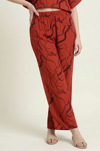 Zivame Woven Kaftan Loungewear Set - Burnt Brick — thumbnail 4
